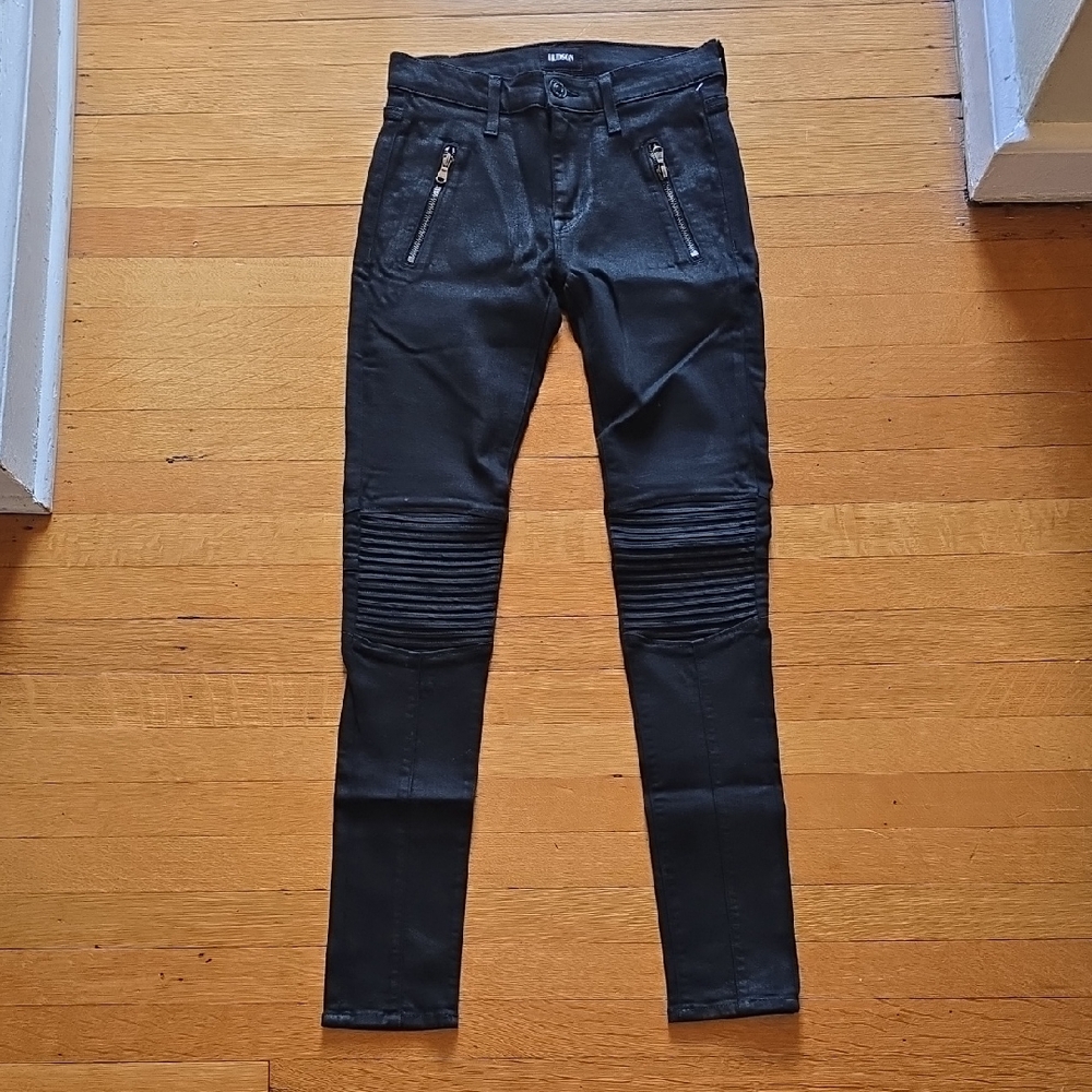 Hudson, Nico, Super Skinny, Moto Jeans, Black, EUC, Women's 25